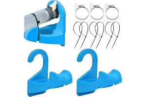 Yhsioaklo Pool Hose Holder - Set med 3 simbassängslangstöd och tillbehör, Halkfria slanghängare för pooler i marken, Förhindrar slappning av slanghängare Förlänger livslängden för uteplatsdäck