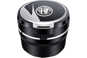 AGYF Posacenere per Auto per Alfa Romeo Giulia Stelvio, Posacenere Auto -Posacenere per Auto Portatile, Posacenere per Auto Rimovibile Facile da Pulire -Grande capacità,Black-Small