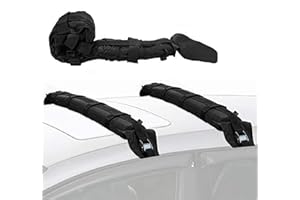 Feelglad Universal Soft Car Roof Bars Pads, 2pcs Automatic Inflatable Easy Quick Fit Heavy-duty Roof Rack for Car Surfboard Kayak SUP Long 35 inch Max Weight Capacity 80 kg