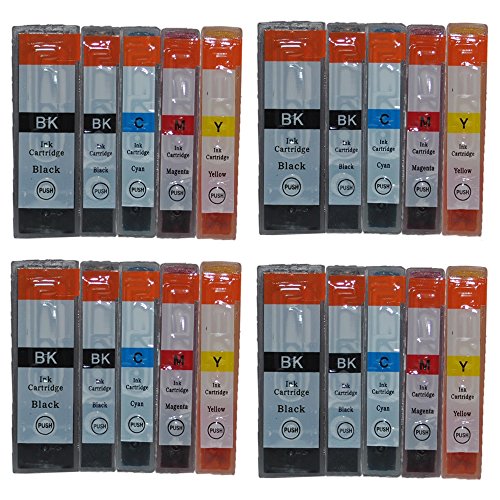 3color® 20x Druckerpatronen mit CHIP 4xSchwarz 4xklein Schwarz 4xcyan 4xMageta 4xGelb für Canon PIXMA IP3600 IP4600 IP4700 MP540 MP550 MP560 MP620 MP630 MP640 MP980 MP990 MX859 MX860 MX870 MX970 MX980 MX990