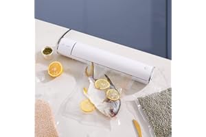 ALNJK Macchina Sottovuoto per Alimenti, 2 in 1 Professionale Sottovuoto Macchina, Automatica Portatile Macchina Sottovuoto, Macchina per Sottovuoto Foodsaver con 10 Sacchetti (Bianco)