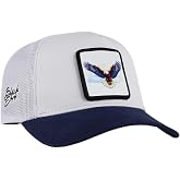 Navy Blue-White Trucker Hat with Eagle Logo
