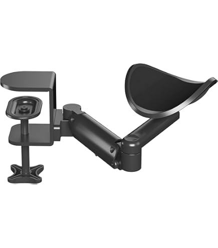 NODOCA Armsteun voor bureau, ergonomische polssteun, bureauverlenging, zachte spons ingebouwd, comfortabele armsteun voor bureau, verpakt in milieuvriendelijk leer, opvouwbare elleboogsteun voor
