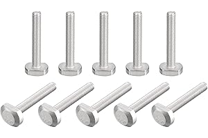 QUARKZMAN 10Stk T-Schlitz Bolze M6x40mm T-Schlitze Einsteigen Bolze Schieben Bolze 304 Edelstahl T-Form Schrauben für T-Spur