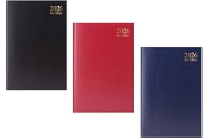 BBL BADA BUSINESS LIMITED 1 Pc A5 Day A Page Diary Planner Hardback Cover Casebound Assorted Colors For Home and Office Use