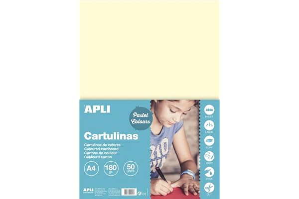 Apli 14230 - Sachet de 50 feuilles cartonnées - Couleur : Ivoire - Format : A4