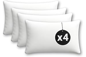 cuscini fiber Imbottitura Cuscini 30x50, Set da 4 Cuscini per Divano Anallergici Morbidi e Soffici, Cuscino Prodotto in Italia, Facile da Lavare