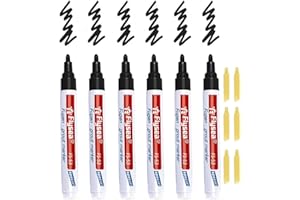 BEFUN 6 Stück Fugenstift Fugenmörtel Restaurierung Stift mit Ersatzspitze, Wasserfest Fugenstift Fliesen Stift Fugen, Reparatur Marker für Reparatur Fliesen Mörtel in Badezimmer, Küche, Veranda-Schwarz