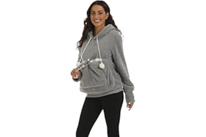 OTMYIGO Polar Fleece Damen Hoodies, 2022 Pet Pouch Hoodie Sweatshirt Kapuzentasche mit großer Tasche für Kleintiere