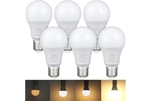 EDISHINE Ściemnialne żarówki, E27 LED 10 W (odpowiednik 60 W), żarówki A60 Edison 1000 lumenów, ciepłe białe światło 2700K, ERP, certyfikat CE, opakowanie 6 sztuk