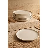 Bambum 6'lı Handmade 20 Cm Beyaz İnci Pasta Tabak Seti - Tatlı Tabağı Seti