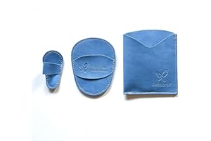 Decolores - Guante Depilatorio Corporal + Guante Facial Natural - 10 Láminas Corporales + 7 Láminas Faciales - para Eliminar Bello y Células Muertas - Piel Suave y Perfecta - Vegano - Color Azul