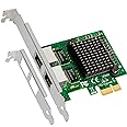 GLOTRENDS LE8202 2-Port Gigabit PCIe Ethernet Network Card, Gigabit Full Speed, 2 x RJ45 LAN Port, PCIe X1 Installation