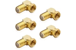 PERFECTHD 5 x wtyczka SAT F | adapter kątowy 90° | wtyczka F > gniazdo F 90° | kątowa wtyczka F TV | adapter F do anteny, kabla satelitarnego, kabla koncentrycznego, pozłacanego, 5 sztuk