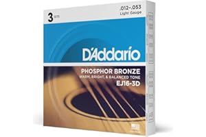 D'Addario EJ16 Phosphor Bronze L 3D (3 sets)