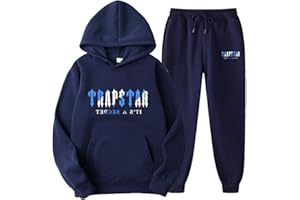 XYYYHTL Trapstar Tracksuit Tracksuit Mens Full Set Jogging Set Hooded Jacket + Trousers Pants Trapstar Pocket Tracksuit Unisex with Letter Print Suit for Autumn and Winter Trapstar Coat
