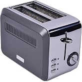 BergHOFF Gem Titan 2 Dilim Ekmek Kızartma Makinesi &ndash; 980 W, Paslanmaz &Ccedil;elik G&ouml;vde | Antrasit G&uuml;m&uuml;ş