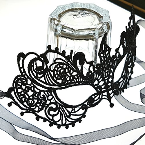 Gorgeous All Lace Goddess Black Masquerade Mask by Samantha Peach - 2