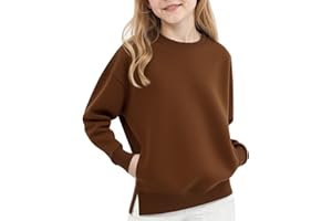 jieGorge Girls Plain Basic Sweatshirts Kids Fashion Soft Round Neck Loose Pullover Long Sleeve Loose Fit Cotton Casual Lighweight Sweatshirt for Girl Clothes with Pocket