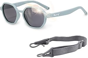 Maesy - Gafas de sol Yana Baby - 1-3 años - Flexibles - Correa elástica ajustable - Protección polarizada UV400 - Niños y niñas - Hexágono