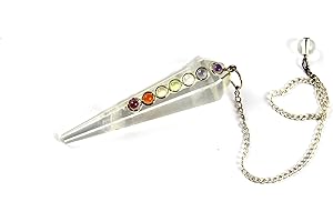 Jet International Cristal Cuarzo Chakra Péndulo Facetado En Forma de Cono