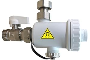 TECOM Defangatore Magnetico Sotto Caldaia Plastica Compatto Completo Valvola Raccordo Chiave Protezione Caldaie