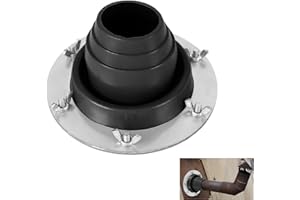 Inscrip Pasacables para tubo de horno, tienda de campaña, de silicona resistente al calor y base de metal, para hornillo de camping, 45-85 mm (negro)