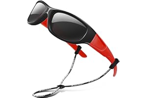RIVBOS Gummi Sonnenbrille kinder Polarisierter UV400 Schutz Flexiblem Brille mit Riemen Jungen Mädchen Baby und Kinder Alter 3-10 RBK037