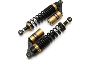 Hegeiisy 320mm 12.5 Zoll 7mm Feder Universal Motorrad Stoßdämpfer Hinterradaufhängung ATV Quad Roller Dirt Bike Für CBR600 CBR400 CB500 YZF XC EXC XCF Schwarze Gold