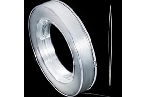 Tatuo 200 m Klare Nylon Unsichtbare Faden String für Hängende Weihnachtsschmuck, Armbandherstellung, Nähen Hobby, Klare Perlfaden mit Perlennadel (0,45 mm)