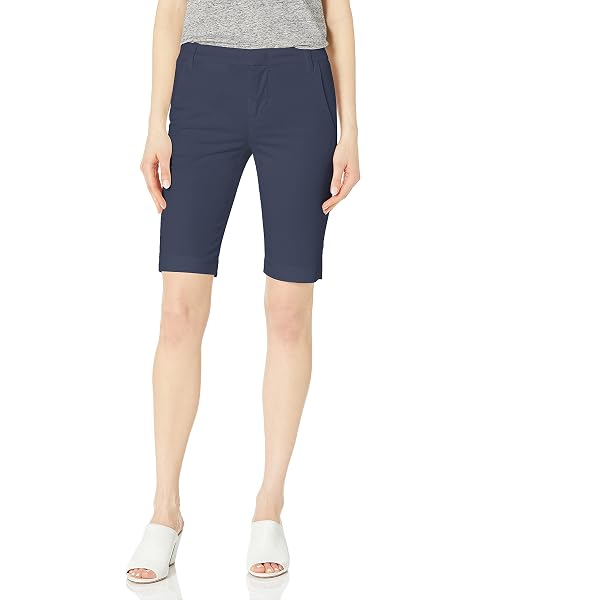 Hybrid & Company Women's Super Stretch Pull-On Bermuda Shorts - Millennium Twill Fabric - View #9