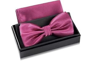 Massi Morino Pajarita con pañuelo de bolsillo para hombre set - Pajarita de traje para hombre para boda - Pajarita ajustable