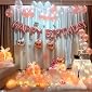 CherishX.COM Happy Birthday Kit with Metallic Balloons (Rose Gold, Fairy Lights - 120 PC)