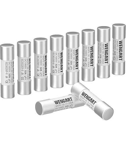 Fusibles Solaires GPV 10x38mm - Lot De 10 Pièces - 20A DC 1000V Pour Installation Photovoltaïque