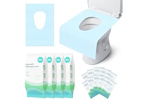 Jaxguom Einweg Toilettensitzbezug 40 Stück, Universal für Kinder und Erwachsene, WC Auflage für öffentliche Toiletten, Reisezubehör einzeln verpackt für Reise Camping Festival (60x40cm)