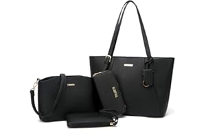 YTL Damen Handtasche Tote Shopper Groß Schultertasche Umhängetasche Geldbörse Kartenhalter Tasche 4-teiliges Set für Büro Schule Einkauf Reise Geschenk