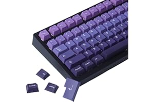 ‎HYEKIC PBT Keycap 126 Keys Purple Gradient Dye Sublimation Cherry Profie Custom Keycaps Set for Cherry MX Switch Mechanical Keyboards