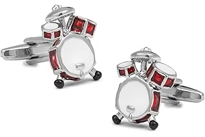 Gemelolandia | Boutons de manchette pour chemise de batterie musicale émaillée boutons de manchette originaux pour chemises | Pour hommes et enfants | Cadeaux pour mariages, communions, baptêmes et