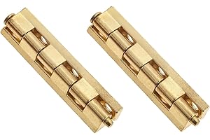 VICHOME 2 Bisagras Desmontables con Pasador Cromado/Latonado 53 mm – WOLFPACK (Latonado)