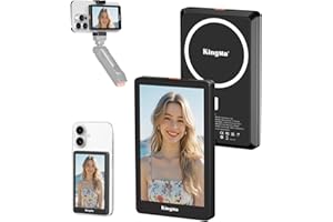 King Ma 4K 30FPS Magnetic Phone Vlog Selfie Monitor Screen, Sync Back Camera iPhone Monitor Screen do Vlog Live Stream & TikTok (czarny)