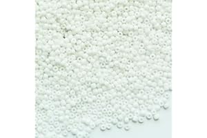 VOOMOLOVE Bulk 2mm White Colors Seed Beads for Jewelry Making 110 Grams About 9800pcs,12/0 Glass Craft Beads for Making Earrings, Bracelets, Pendants, Waist Jewelry, DIY Handmade（White）