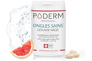 PODERM - ONGLES SAINS COMPLEMENT ALIMENTAIRE 30 jours| Répare et fortifie l’ongle | Cure professionnelle pied/main | Facile & rapide | Swiss Made