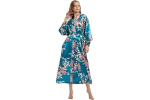CUTESWAN Ladies Kimono Dressing Gowns Floral Kimono Robe Printed Cardigan for Women Wedding Bonding Party Pyjamas