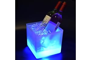 TIANDIRENHE Cubiteras Led De 3.5L, Cubiteras Para Botellas Hielo Colorido Led, Cubo De Hielo Con Cambio De Color Automático, Fiesta, Hogar, Bar Club Tema Restaurante Pub Vino Bebida Jugo Cerveza