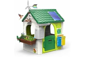 FEBER - Eco House | Maison de Jardin Pédagogique, avec Jeux écologiques, avec jardinière Urbaine, 2 poubelles, Un Moulin à Vent, pour Les Enfants Qui Aiment la Nature, 2 Ans