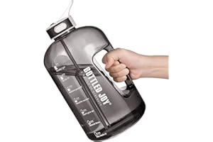JIMACRO Butelka na Wodę, 1 Gallon Butelka na Wodę ze Słomką i Uchwytem Bez BPA, Butelka na Wodę do Codziennego Spożycia z Funkcją śledzenia Czasu, Która Przypomina Czas Picia, Idealna do Nawodnienia