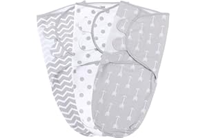 MAMA CHEETAH Couverture d'Emmaillotage pour Bébé, Emmaillotage Facile pour Nouveau-né, Sac d'Emmaillotage en Coton Biologique (Chevron/Arrows/Circles, S/M (0-3 Months))