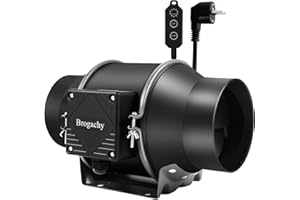 Brogachy 150mm Ventola Aspirazione PWM Controller di velocità, Estrattore Aria Trifase EC Motore,Aspiratore da Bagno,Per Booster, Tenda di Crescita,Ventilazione…