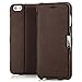 Produktbild Echtleder Flip Case Tasche für Apple iPhone 6 Plus / 6S Plus (5,5") Original iCareR seitlich aufklappbar mit Magnetverschluss Kartenfach, Standfunktion Braun