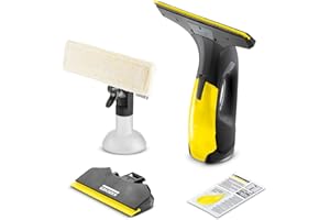Kärcher Limpiadora de Cristales WV 2 Black Edition, Autonomía de Batería: 35 min, Indicador LED Estado Batería, 2 Boquillas de Aspiración, Pulverizador y Paño Microfibra, 20 ml Detergente